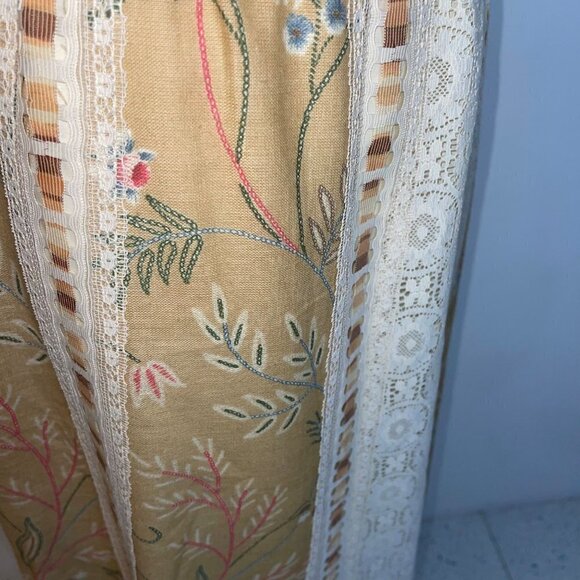 Tumbleweeds True Vintage Prairie Maxi Skirt Size Medium Tan Cream Floral Lace - Picture 7 of 11